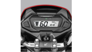 Shine 100 DX digital LCD meter showing mileage and fuel details